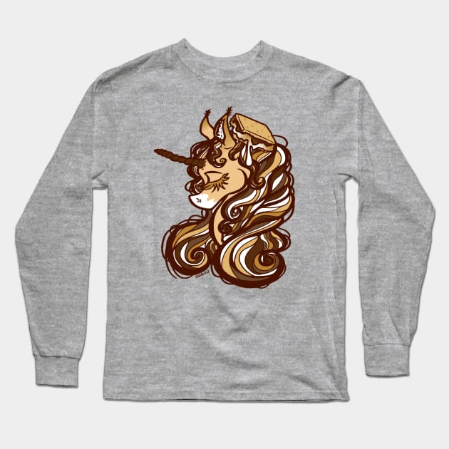 S'mores Unicorn Long Sleeve T-Shirt by Jan Grackle